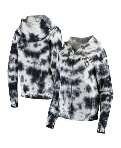 New Era Women's Black Las Vegas Raiders Tie Dye Fleece Full-zip Hoodie