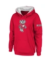 STADIUM ATHLETIC WOMEN'S CARDINAL WISCONSIN BADGERS BIG LOGO PULLOVER HOODIE