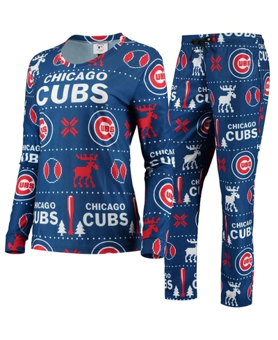 Foco Women's Royal Chicago Cubs Ugly Pajama Set