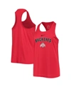 NIKE WOMEN'S SCARLET OHIO STATE BUCKEYES ARCH AND LOGO CLASSIC PERFORMANCE TANK TOP
