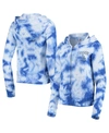 New Era Women's Royal Los Angeles Dodgers Tie-dye Fleece Full-zip Hoodie In Royal