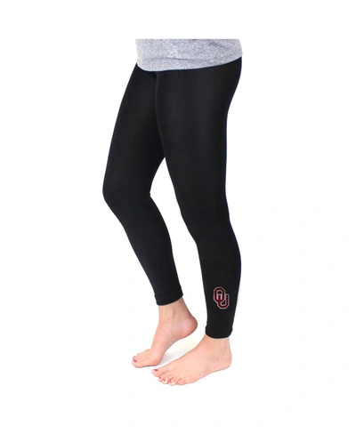 Zoozatz Women's Black Oklahoma Sooners Fleece Leggings