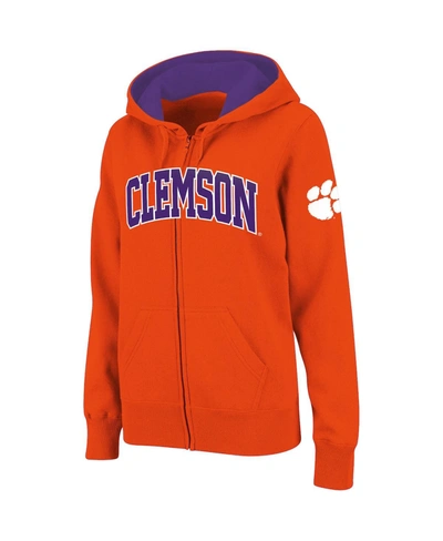 Colosseum Women's Stadium Athletic Orange Oklahoma State Cowboys Arched Name Full-zip Hoodie