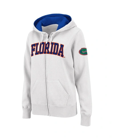 Colosseum Women's Stadium Athletic White Florida Gators Arched Name Full-zip Hoodie