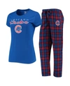 Concepts Sport Women's Royal, Red Chicago Cubs Lodge T-shirt And Pants Sleep Set In Royal/red