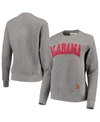 Pressbox Women's Heathered Gray Alabama Crimson Tide Moose Applique Quilted Crewneck Sweatshirt In Heathered Gray