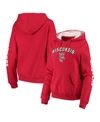 COLOSSEUM WOMEN'S RED WISCONSIN BADGERS LOUD AND PROUD PULLOVER HOODIE