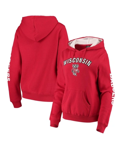 Colosseum Women's Red Wisconsin Badgers Loud And Proud Pullover Hoodie