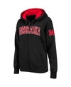 COLOSSEUM WOMEN'S STADIUM ATHLETIC BLACK NEBRASKA HUSKERS ARCHED NAME FULL-ZIP HOODIE