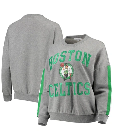 Touché Women's Gray Boston Celtics Slouchy Rookie Pullover Sweatshirt