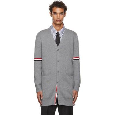 Thom Browne Grey Milano Stitch Long Cardigan