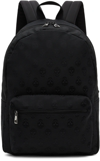 Alexander Mcqueen Metropolitan Logo-jacquard Leather-trimmed Nylon Backpack  In Black | ModeSens