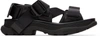 Alexander Mcqueen Tread-sole Leather And Webbing Sandals In 1000 Black/black