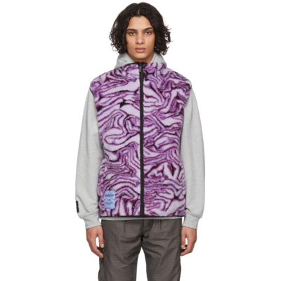 Mcq By Alexander Mcqueen Abstract-pattern Fleece Gilet In Purple