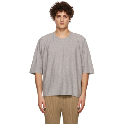 Issey Miyake Grey Release-t Basic T-shirt In 12-gray