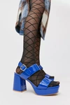 Urban Outfitters Uo Rachel Faux Leather Strappy Platform Heel In Blue