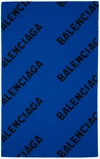 BALENCIAGA BLUE ALLOVER LOGO SCARF