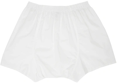 Sunspel Two-button Superfine Cotton Boxer In White