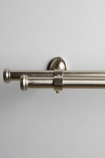 Anthropologie Adjustable Double Curtain Rod In Silver