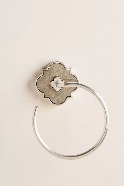 Anthropologie Vera Towel Ring In Silver