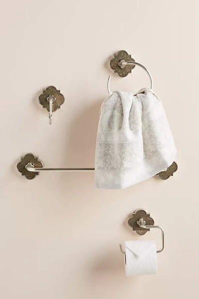 Anthropologie Vera Towel Bar In Silver