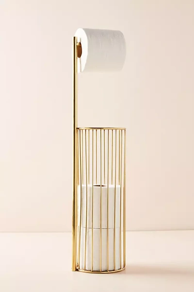 Anthropologie Kelly Standing Toilet Paper Holder In Brown