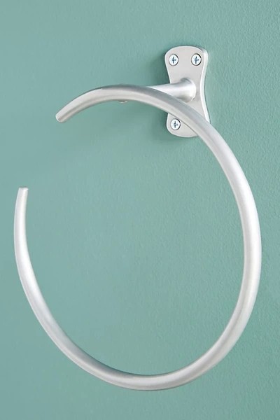 Anthropologie Streamline Towel Ring In Silver