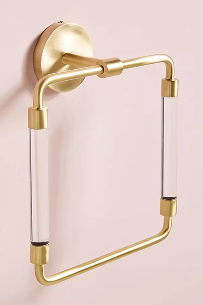Anthropologie Mikayla Lucite Towel Ring In Brown