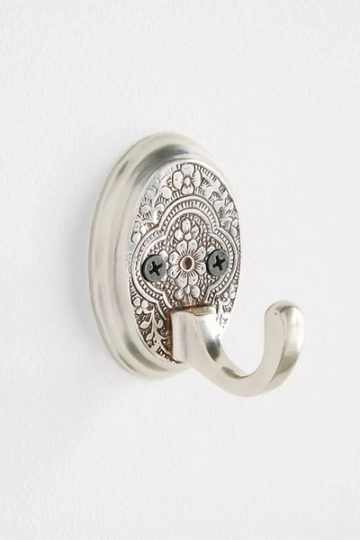 Anthropologie Madras Towel Hook In Silver