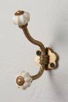 Anthropologie Ceramic Melon Hook In White