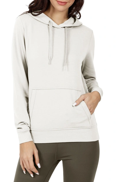 90 Degree By Reflex Terry Brushed Pullover Hoodie In Gardenia