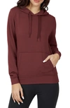 90 Degree By Reflex Terry Brushed Pullover Hoodie In Windsor Wine