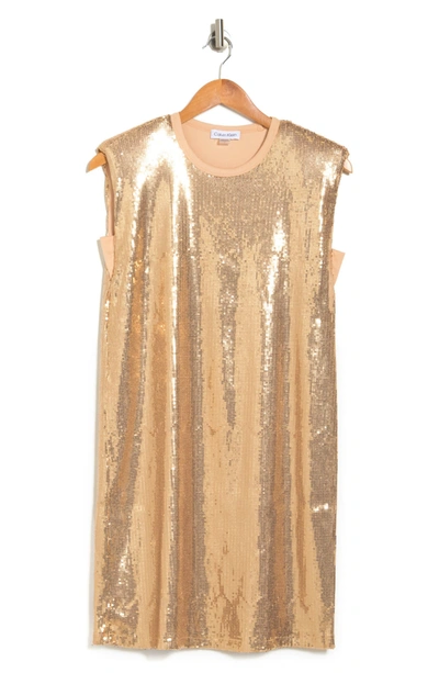 slim fit dress slacks Rose Gold Sequin Mini Shift Dress S main image 0