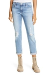 Frame Le Garcon Ankle Slim Boyfriend Jeans In Hidalgo Beldon