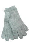 Portolano Tech Cashmere Knit Gloves In Light Heather Grey
