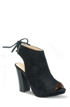 Chase & Chloe Marcy Cutout Bootie In Black Suede