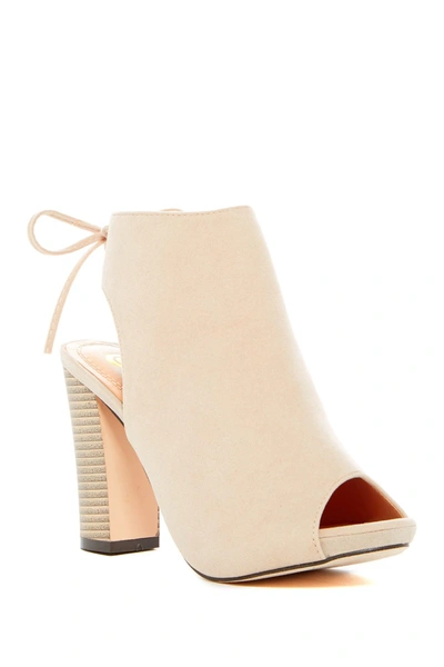Chase & Chloe Marcy Cutout Bootie In Nude Suede