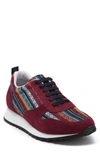 Paisley & Gray Newham Low Pro Sneaker In Deep Red/ Fair-isle
