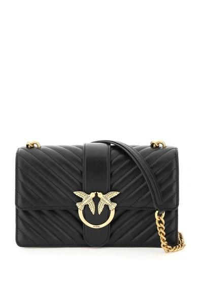 Pinko Love Classic Icon V Quilt Bag In Black