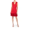 Donna Ricco Sleeveless V-neck Cupcake Dress In Red 2