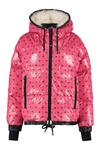 Moncler Echelle Hooded Printed Quilted Shell Down Jacket In Pink