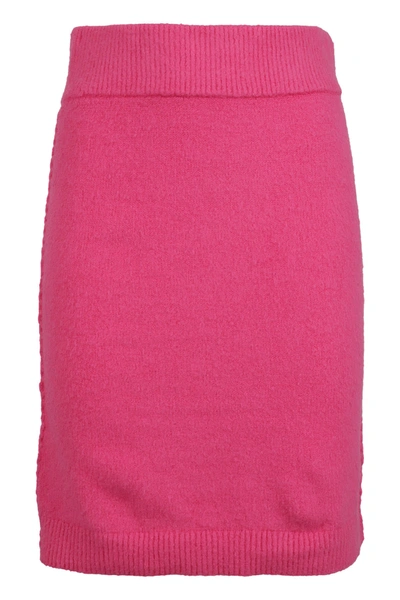 Helmut Lang Brushed High-rise Cotton-blend Mini Skirt In Disco Pink