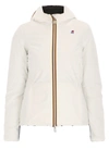 K-way Lily Warm Jacket In White - Black Pure