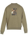 Off-white Caravaggio Boy Skate Crewneck Green Multicolor In Green Multi