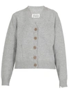 Maison Margiela Distressed Button-down Cardigan In Light Grey