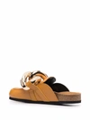 Jw Anderson Chunky Leather Chain Slide Mules