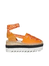 Stella Mccartney Logo Platform Espadrilles In Mango