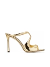 Jimmy Choo Anise 95 Metallic Leather Sandals In Gold Gold