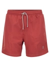 Brunello Cucinelli Swimming Costume With Embroidered Logo In Red