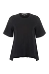 Stella Mccartney Strong Silhouette Short-sleeve Knitted Jumper In Black